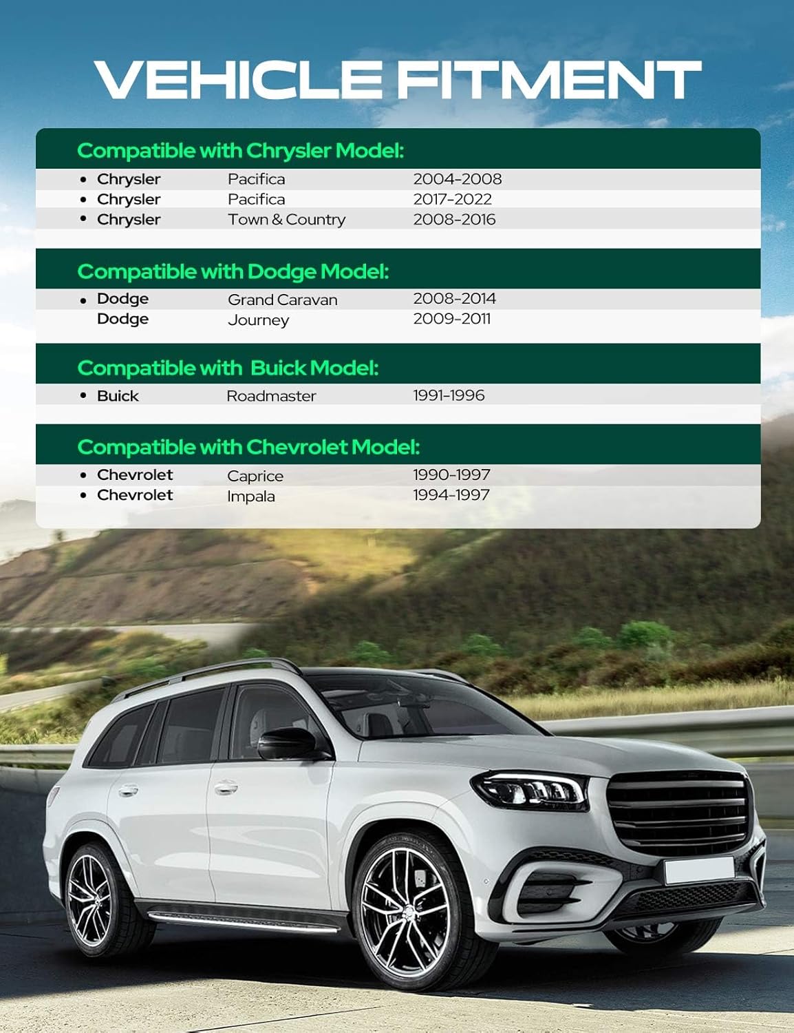 YHTAUTO 5x5 to 5x4.75 Wheel Adapters 1 inch Compatible with Chrysler Dodge Chevrolet Buick, Pacifica Journey Impala Tire Adapters w/ 12x1.5 & 12.9 Studs, 78.3 mm Center Bore 5 Lug 2PCS