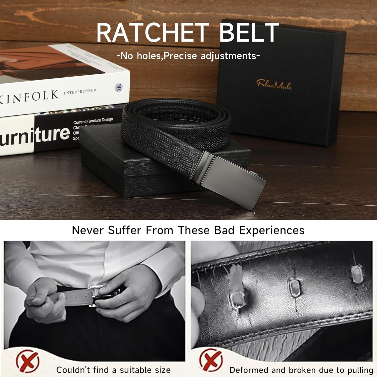 FALAN MULE Mens Ratchet Belt Adjustable Belts for Mens - Image 5