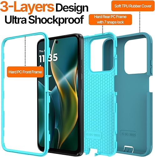 Miniatura 8 de Migeko Funda para Moto G-Play 2023 funda para Motorola Moto G Power 2022, cuerpo completo a prueba de golpes a prueba de caídas funda protectora