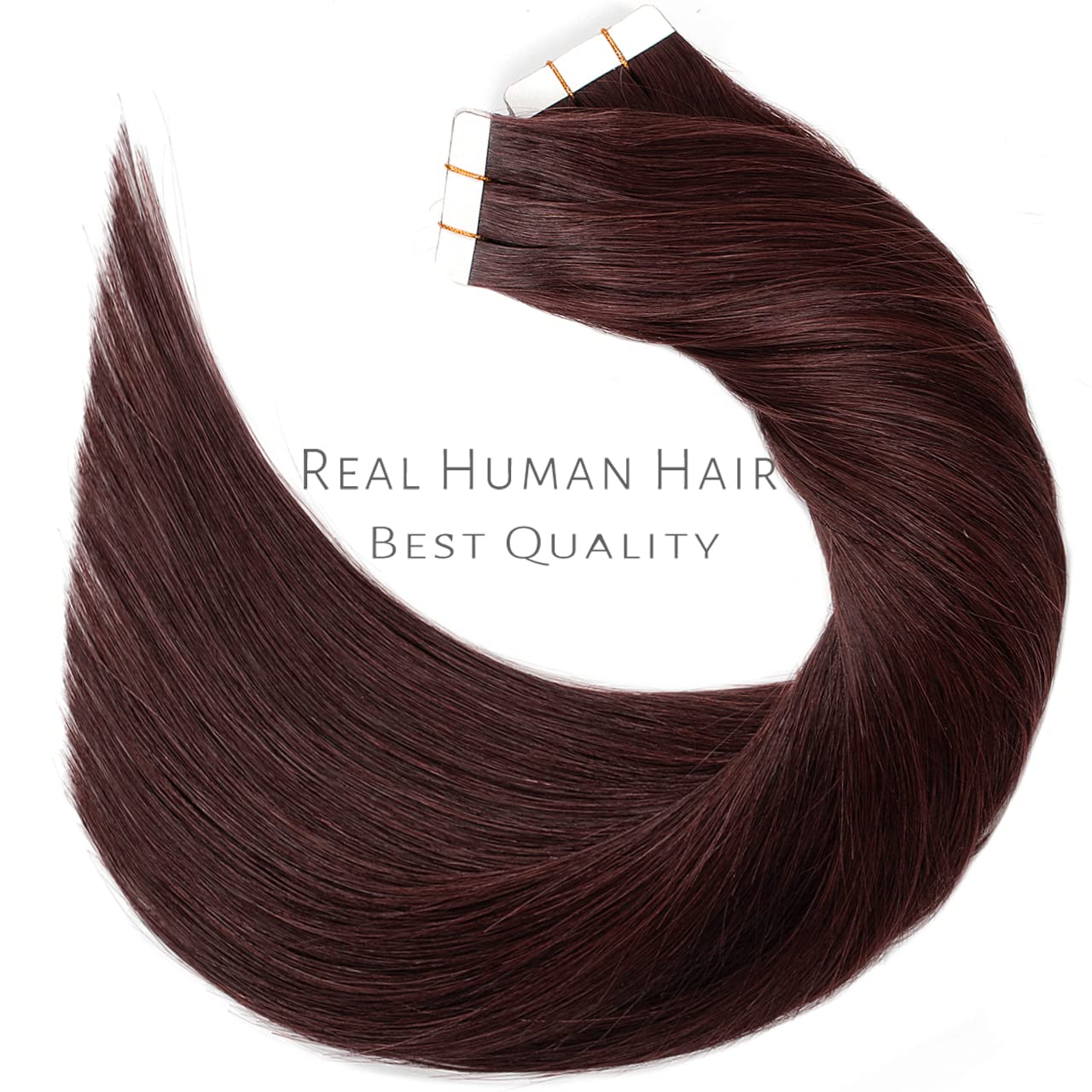 Lacerhair Dark Burgundy Tape in Hair Extensions Human Hair PU Skin Weft 100% Real Virgin Human Hair Tape Extensions 22inch Burgundy Red Wine Burgundy Double Side 20pcs/set 50g