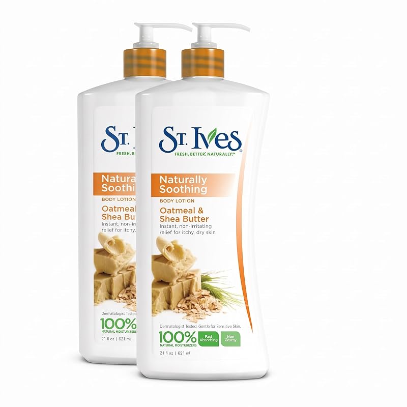 St. Ives Loção Corporal de Aveia e Manteiga de Karité Nourish & Soothe, 620 mL, Pacote com 2
