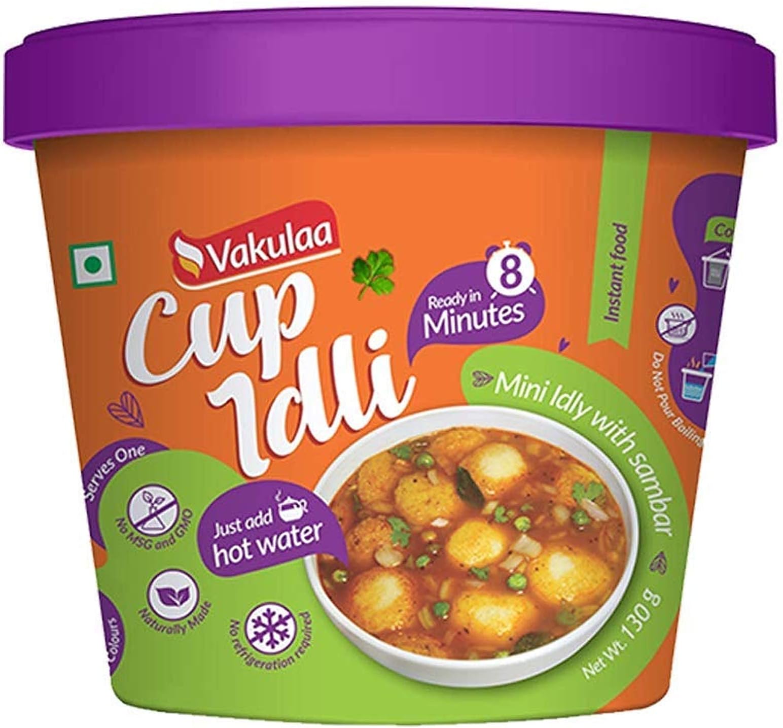 Vakula Cup Idli (130g, Pack of 2) Ready to Eat Cup Idli