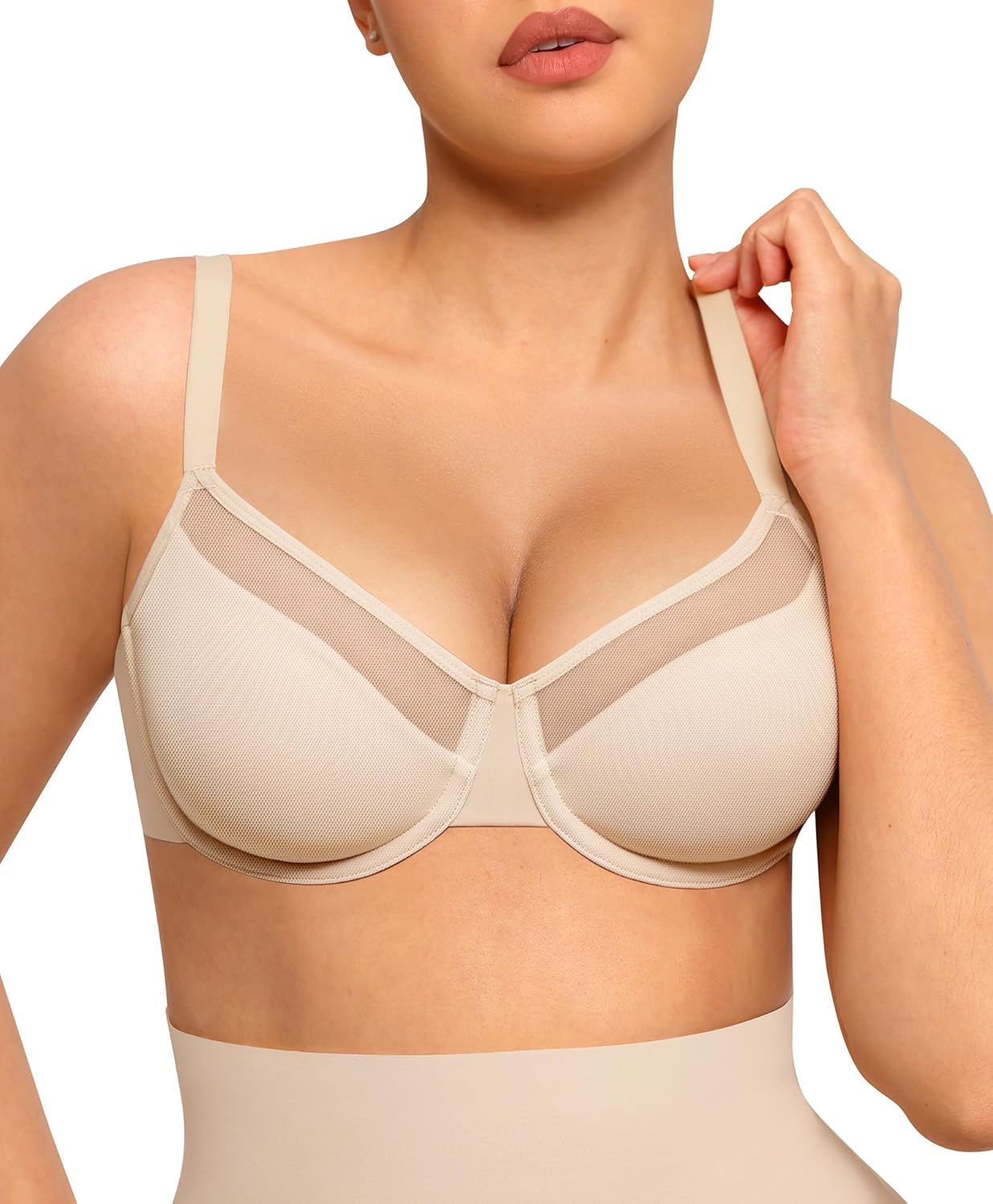 FeelinGirl Minimizer Bras for Women Full Coverage Adjustable Straps Glamorise Underwire Bras for Women Moderate Support