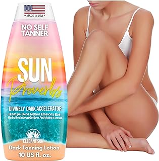 Sun Proverbs, Tanning Bed Lotion, Dark Tan Accelerator, Indoor Outdoor Sun Bathing White Lotion