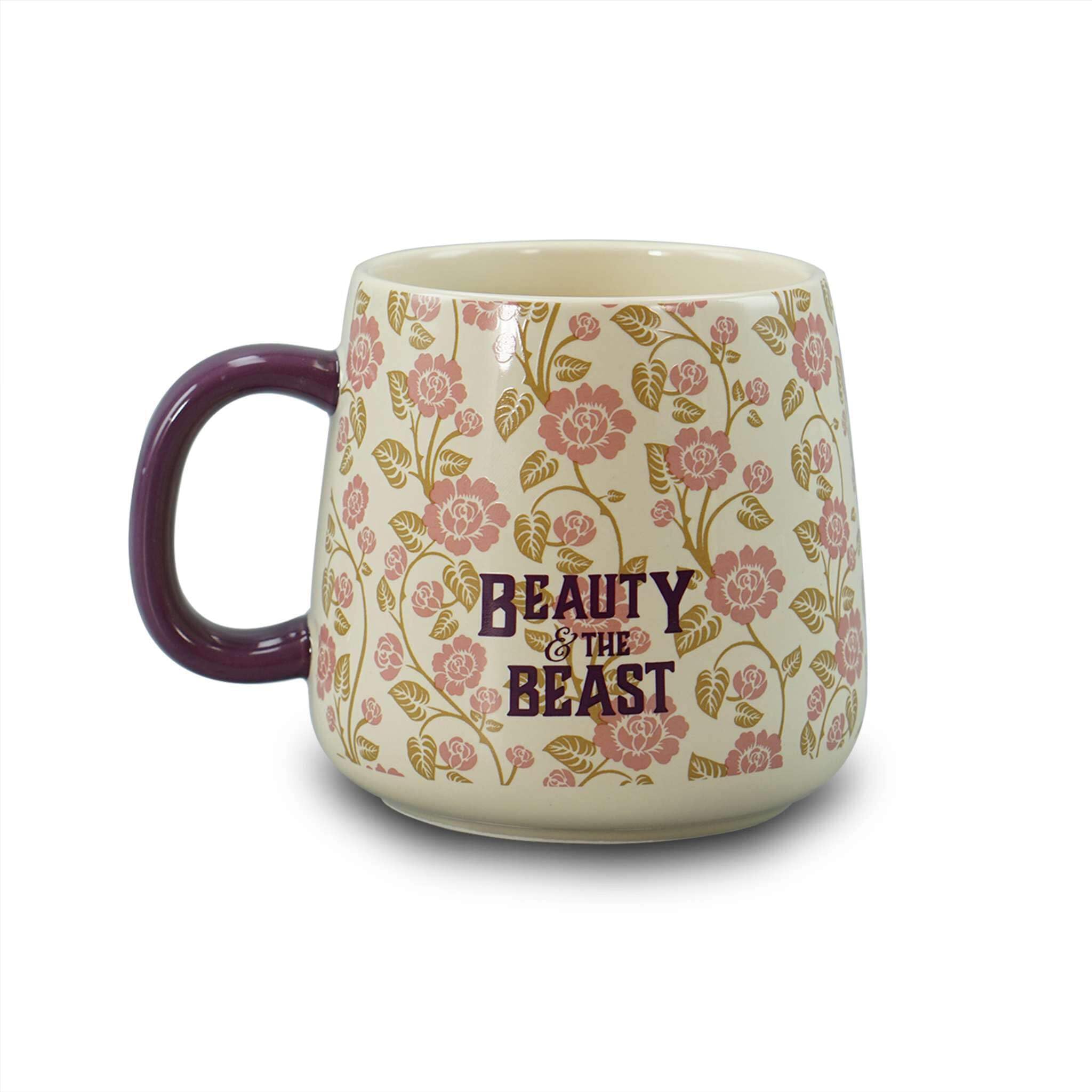 Half Moon Bay Die Schöne und das Biest Kaffeetasse, rosa Blumen-Teetasse für Leser und Bücherwürmer, 354 ml, Keramik, Aufschrift "Greatest Part of Her Time"