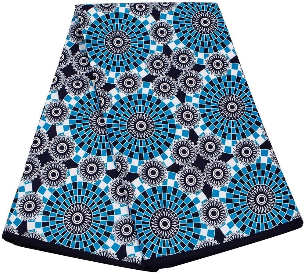 HollandaisWax African Fabric 6 Yard Printed Wax Cloth African Ankara Fabric for Party Dress 1206