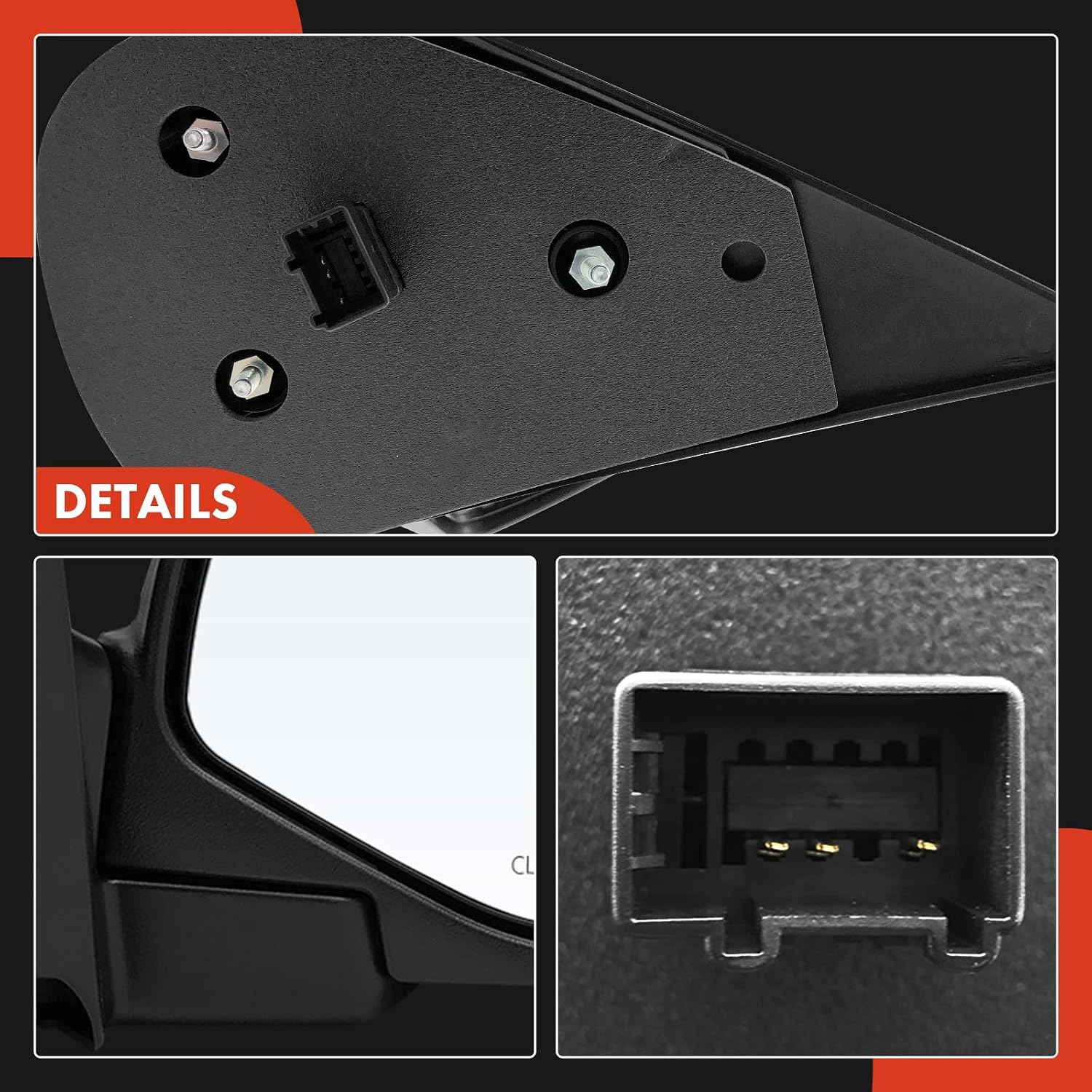 A-Premium Pair (2) Driver and Passenger Side Power Door Mirror - Compatible with Ford Explorer & Mercury Mountaineer, 2002 2003 2004 2005 - Non-Heated Manual Folding Black Outside Rear View Mirror