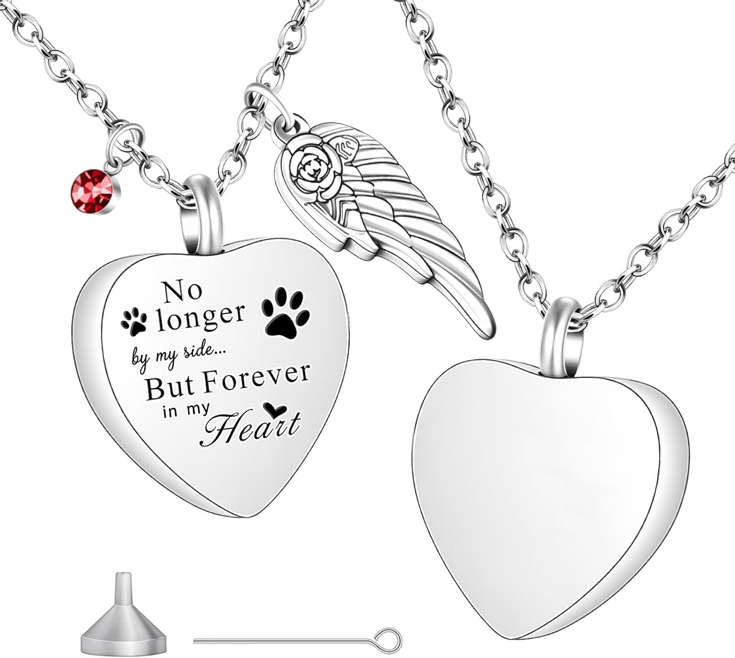 Custom Heart Urn Necklaces for Ashes Personalized Photo Ashes Necklaces Engraved Texts Cremation Jewelry Urns Keepsake Pendant for Women & Men