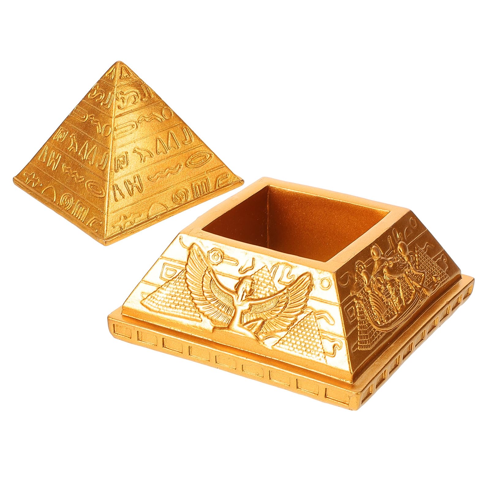 Pyramide en résine dorée YARNOW pour sublimer votre espace de travail ou table basse