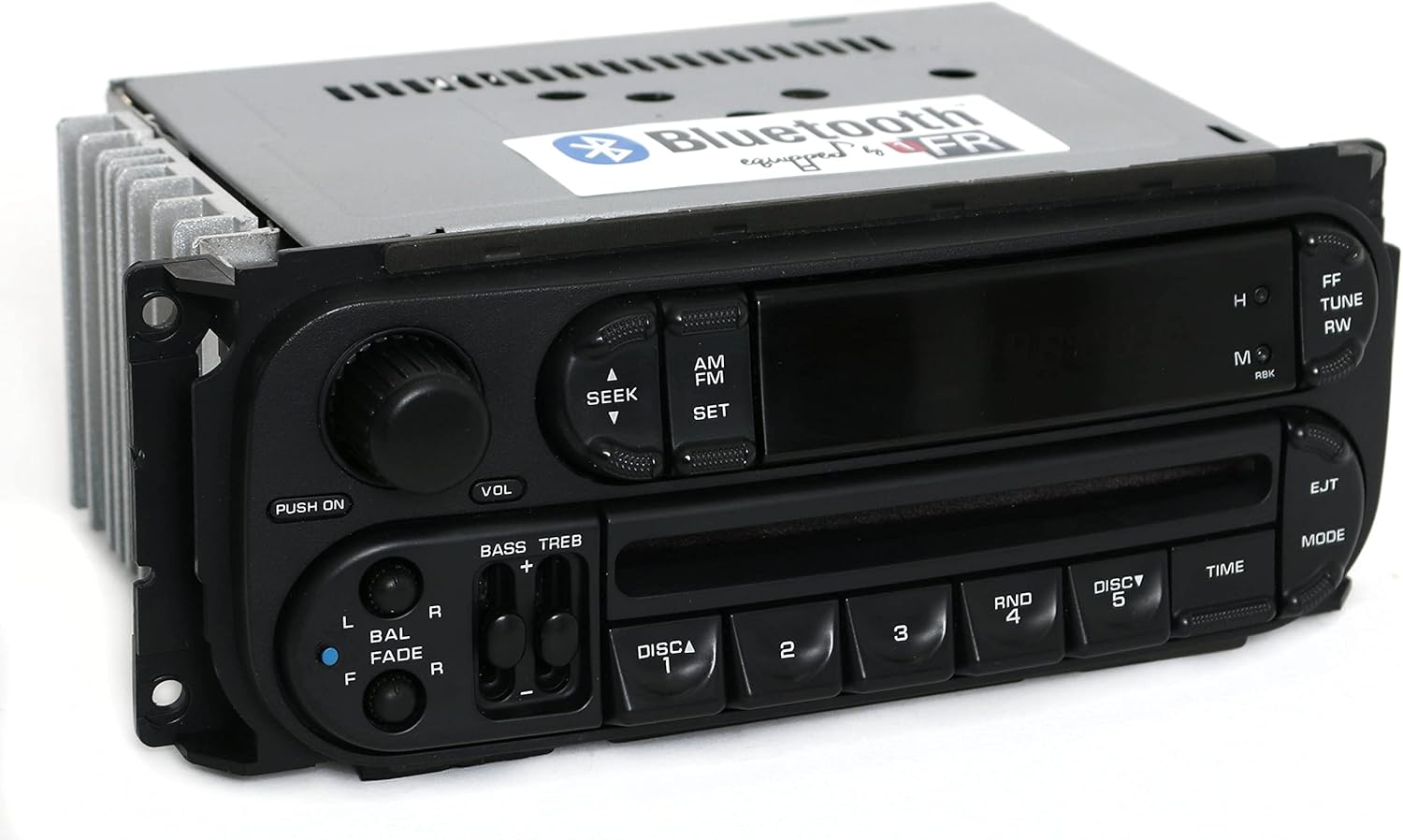 Angled front view of the 1 Factory Radio RBK Slider AM FM CD Player with Bluetooth