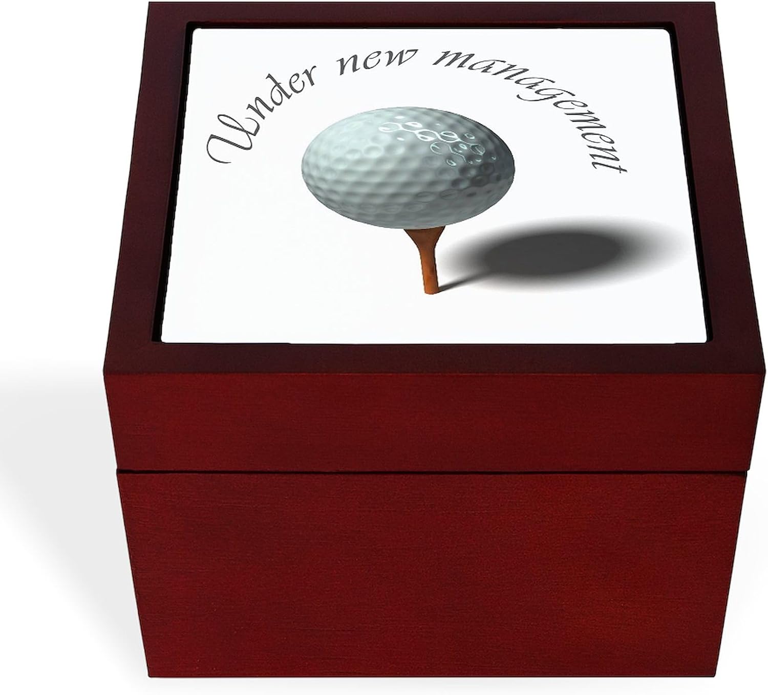 CafePress Retirement Under New Management - Golfer Keepsak Memory Keepsake Jewelry Box, 5"x5"x3.75"