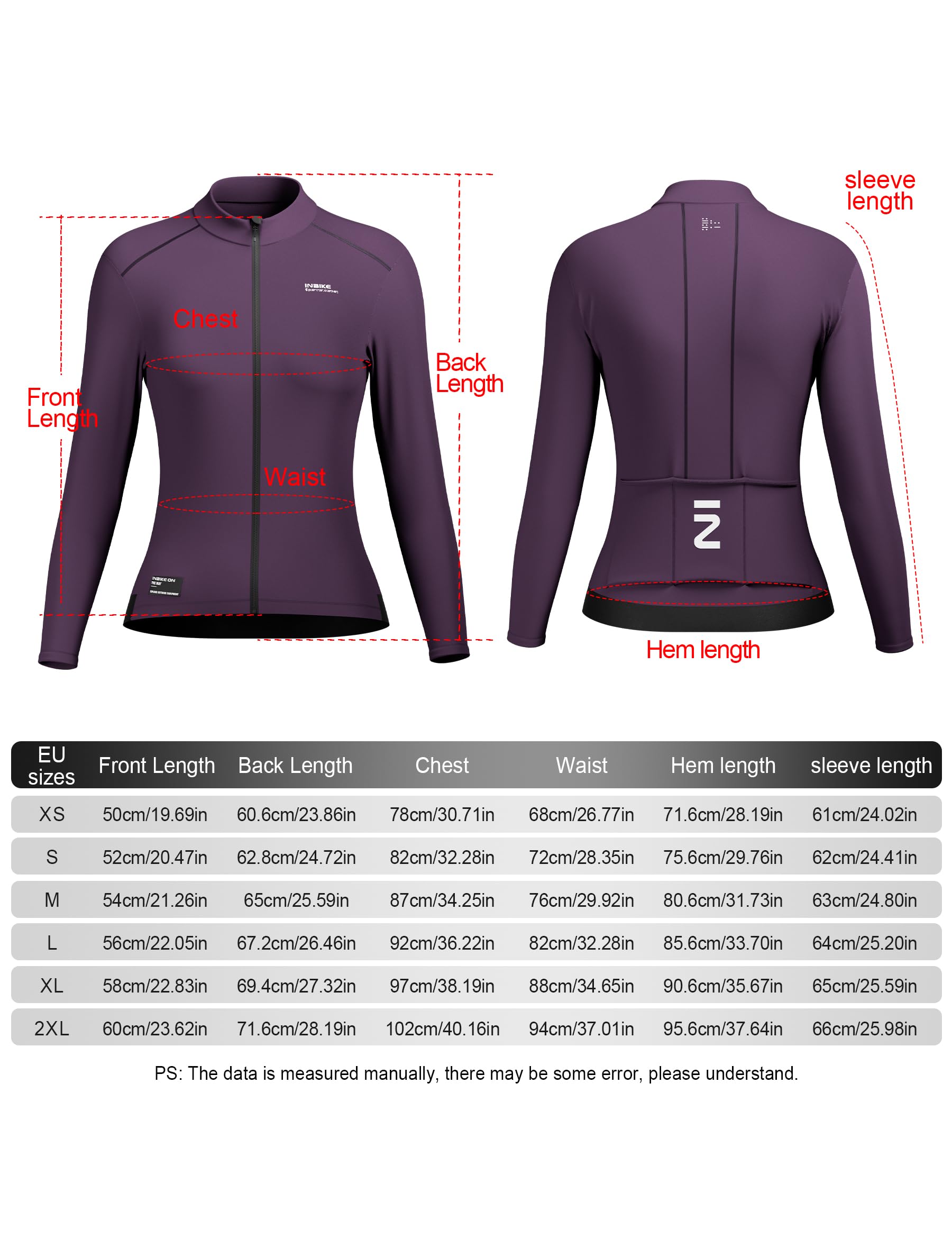 INBIKE Giacca Ciclismo Donna Invernale in Pile Maglia Ciclismo Donna Giacca Bici Antivento Termico Aderente per MTB Bici Running