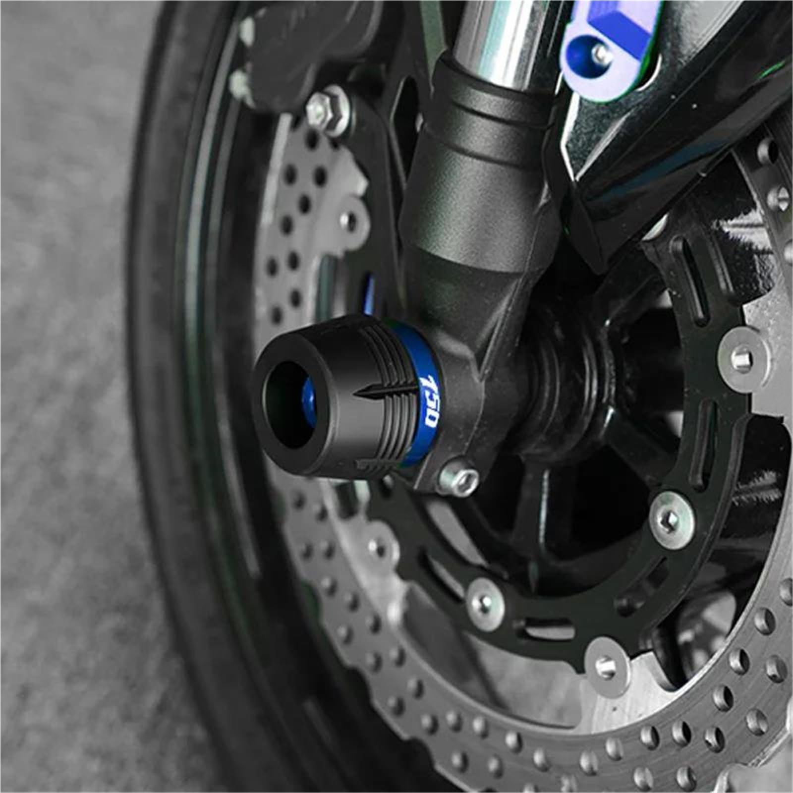 Protection Antichute pour Fourche Et Axe De Roue Avant/arrière De Moto pour Suzuki GSXS 750, GSX-S1000F, GSXS 1000 GT, GSXR 750 Et GSXS 750. Protection Anti-Chute(Bleu,Avant Arrière 750)