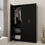 Spacewood Value Wardrobe | 3 Year Warranty | Almirah, Cupboard, Almari, 3 Door Wardrobe, 1 Drawer (1 Lock Drawer) and 1 Hanging Space|Engineered Wood| Natural Wenge