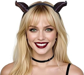 MOSTORY 3D Ox Devil Horns Headband - Detachable Gothic Horns for Halloween Cosplay, Renaissance Faire Adult Costume Party