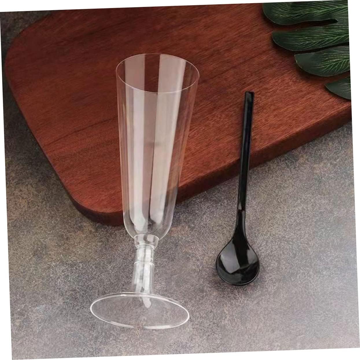 40pcs Transparent Plastic Wine Goblets Lightweight Stemmed Flutes for Red Wine Cocktails Parties Weddings Anniversaries Festivals Birthdays Graduations and Celebrations