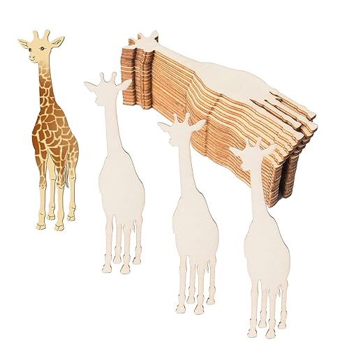 Giraffe Cutout Unfinished Wood Nursery Zoo Animal Wood Cutout Ornaments