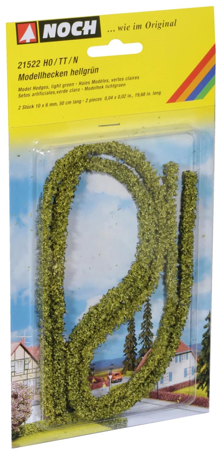 Haies Modélisme Ferroviaire Noch - Vert Clair - 10x6mm - Longueur 50cm - Lot De 2