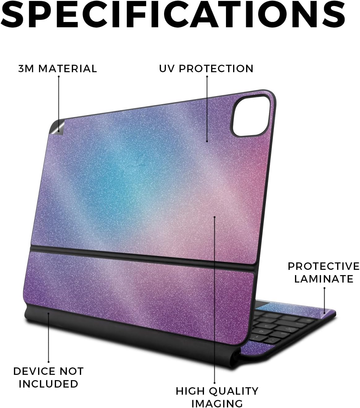 Glossy Glitter Skin Compatible with Apple Magic Keyboard for iPad Pro 13‑inch (M4) 2024 - Royal Haze - Premium 3M Vinyl Protective Wrap Decal Cover - Easy to Apply | Crafted in The USA by MightySkins