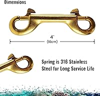 Vista 4 de Paquete de 2 - Clips de latón macizo de doble extremo de 4 pulgadas (3.9 in) de grado marino con resorte SS316