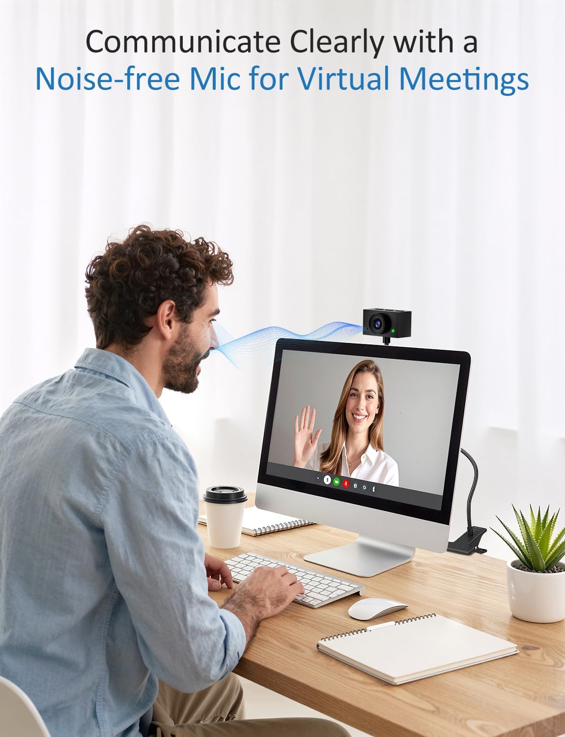 Webcam for PC, 2K Streaming Camera, Web Camera for Desktop/Laptop Computer Webcam with Microphone, Plug and Play USB Web Cam with Bracket, Manual Focus, for Live Streaming, Video Calls (Black, 2K)