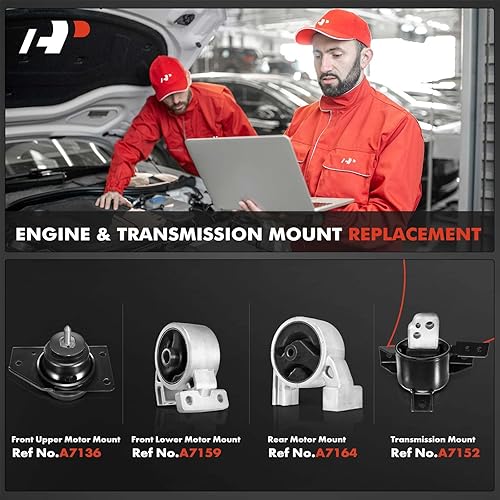 Miniatura 2 de A-Premium Juego de 4 piezas de montaje de motor y montaje de transmisión compatibles con Hyundai Accent y Kia Rio Rio5 2006 2007 2008 2009 2010 2011