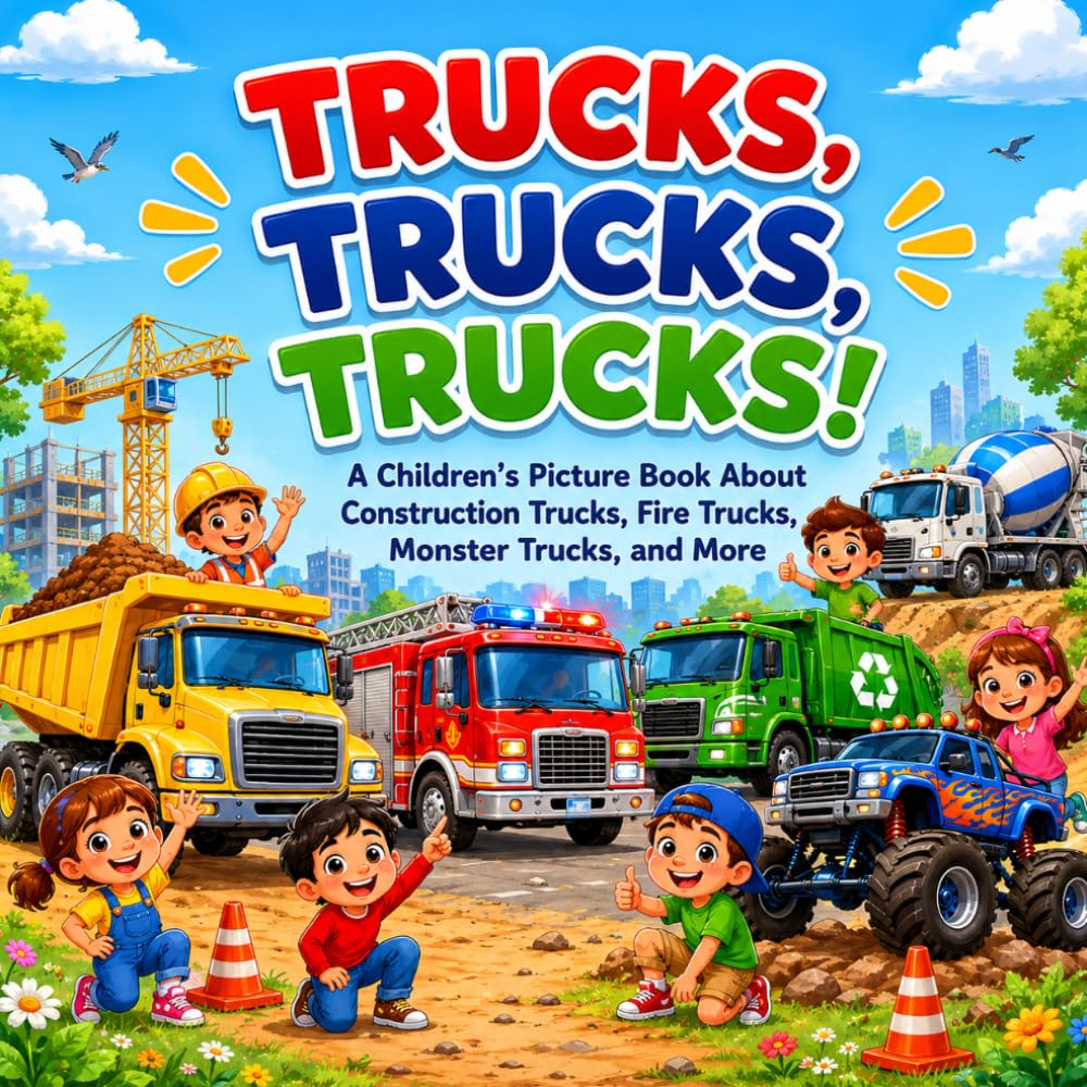 Trucks, Trucks, Trucks!: A Children's Picture Book About Construction Trucks, Fire Trucks, Monster Trucks, and More