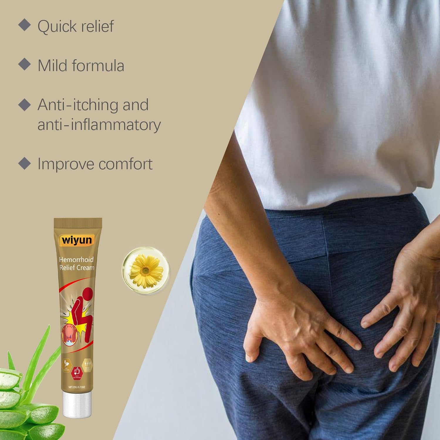 Herbal Hemorrhoids Cream, Chinese Hemorrhoid Creams, Body Care Cream for Men and Women (3pcs)