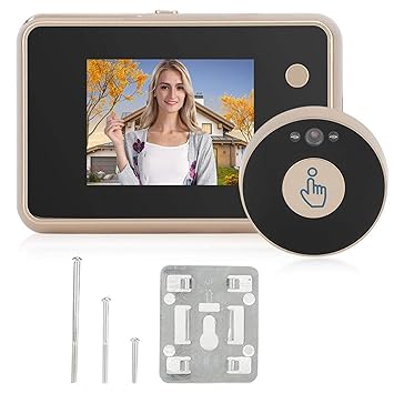 Video Doorbell Camera, 2.8in Smart Door Viewer 2 IR Lights 720P Night Vision Doorbell Camera Auto Photo Video Taking Door Bell Chime Battery Operated Doorbell