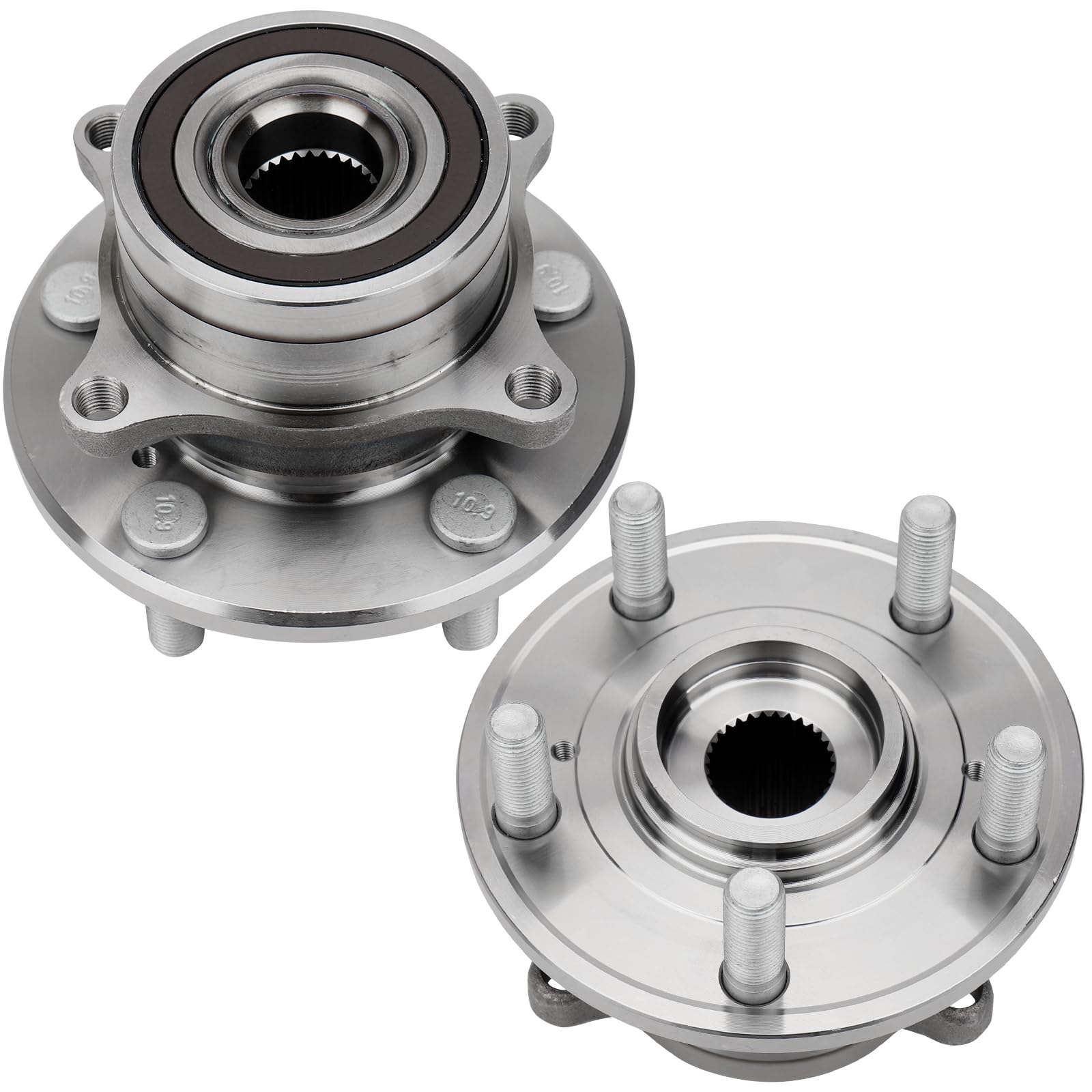 Wheel Bearing Hub Assembly 2PCS Wheel Hub Bearings Assembly Front FWD ...