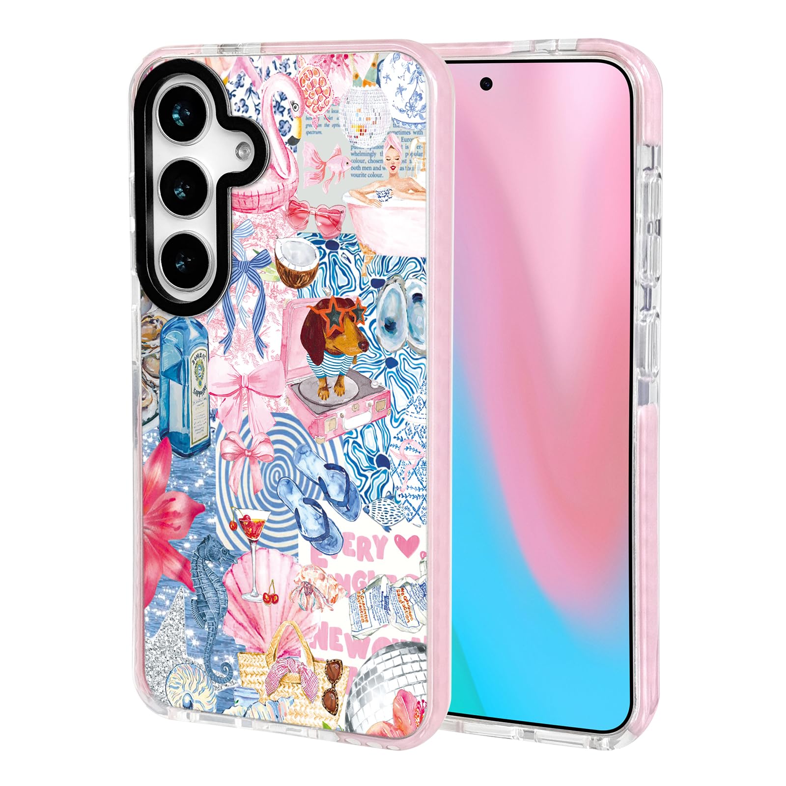 Photo 1 of ***SIMILAR*** ChiCsFleur for Samsung Galaxy S23 Case, TPU Phone case with Camera Protection for Women Girls Teens - Green Watercolor Botanical Leaf Herb Natural Garden Floral Clear Gift Sorority Aesthetic Unique