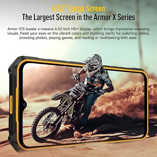 Miniatura 6 de Ulefone Armor X13 12GB+64GB Smartphone resistente desbloqueado, MTK Helio G36 Android 13, cámara de visión nocturna de 50 MP+24 MP, 6.52 pulgadas