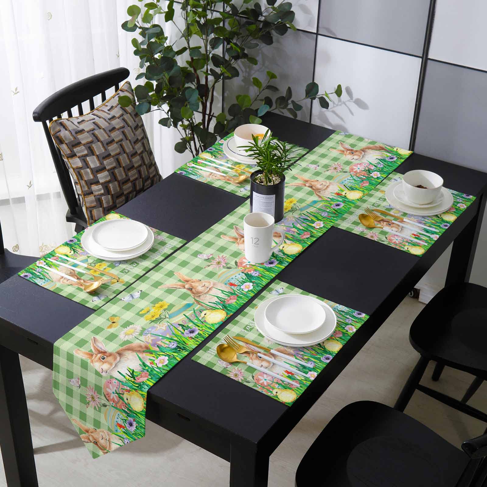 4 Manteles Individuales De Lino Lavables Con Estampado Floral, Antideslizantes, 30x45 Cm, Ideales Para Comedor, Cocina O Fiestas