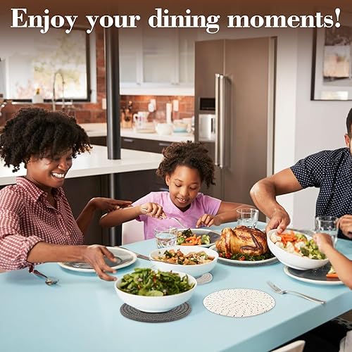 Miniatura 7 de MAQIHAN Salvamanteles tejidos para platos calientes, 3 almohadillas para ollas calientes para mesa, juego de salvamanteles grandes, juego de