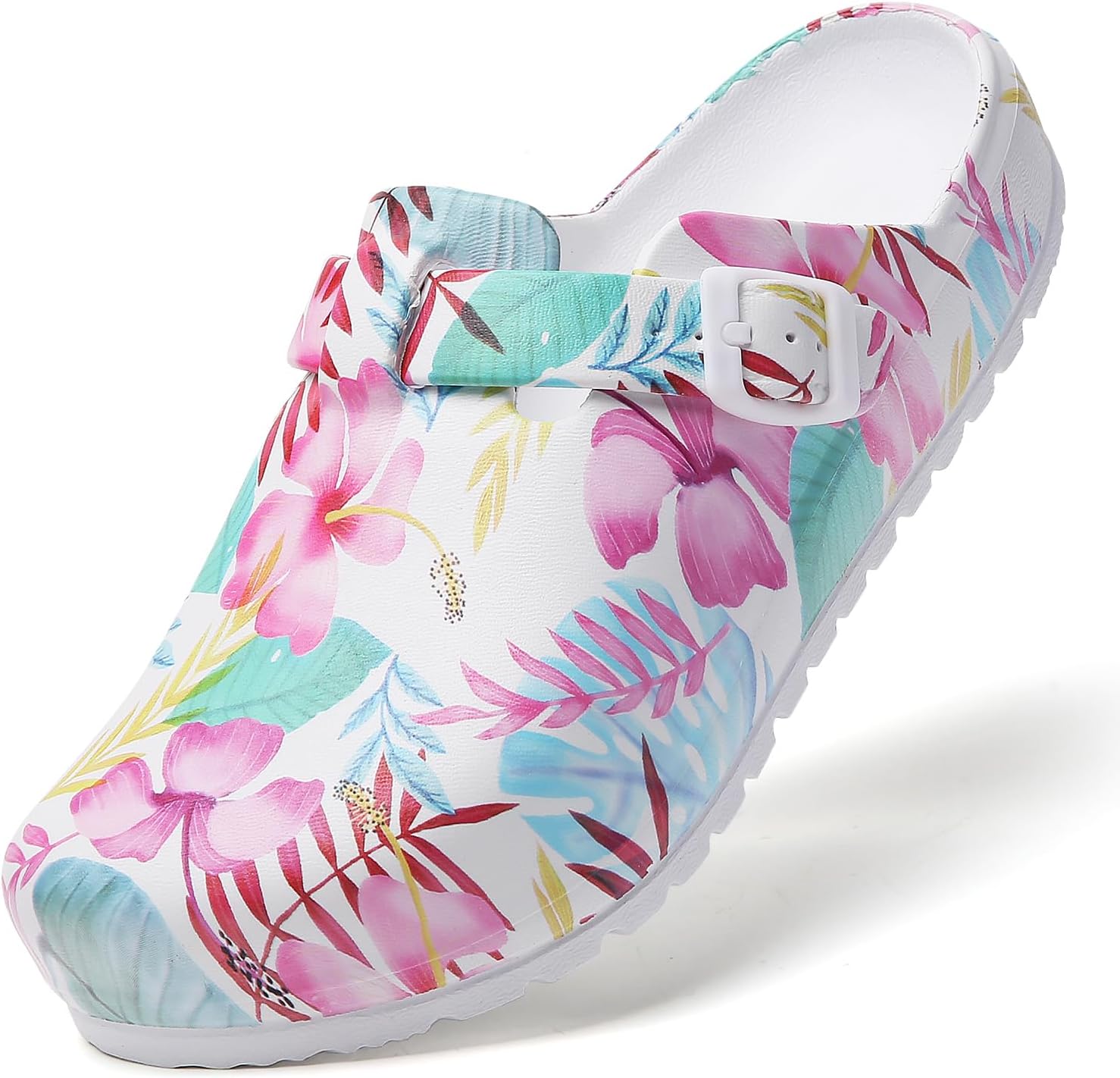 ihinzry Slip Resistant Work Clogs with Adjustable Buckle - Comfortable Slip-On Shoes with Arch Support for Chef, Nurse, Gardener, Easy Clean & Durable Professional Footwear 36-42