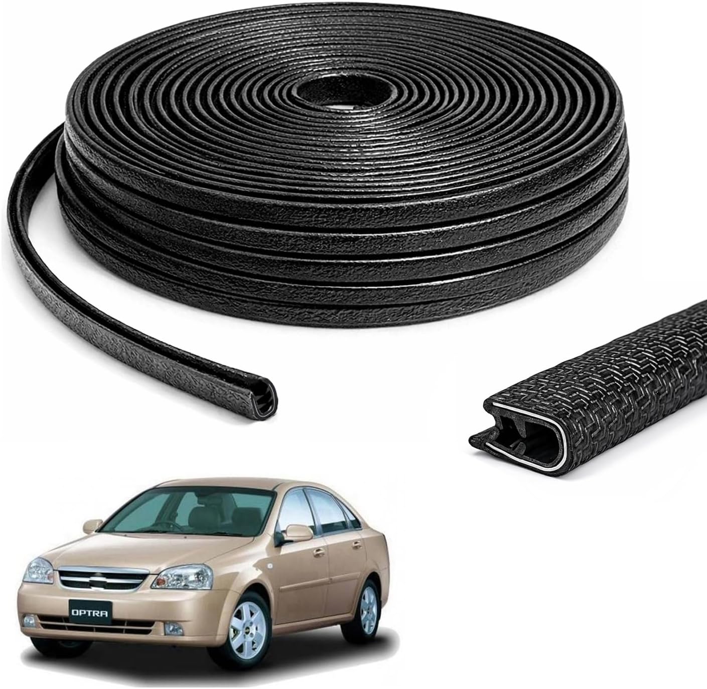 U Shape Car Door Edge Protector Strip Compatible with Chevrolet Optra, Universal Fit, Scratch Protector, 16.4ft/5m Length Guaranted