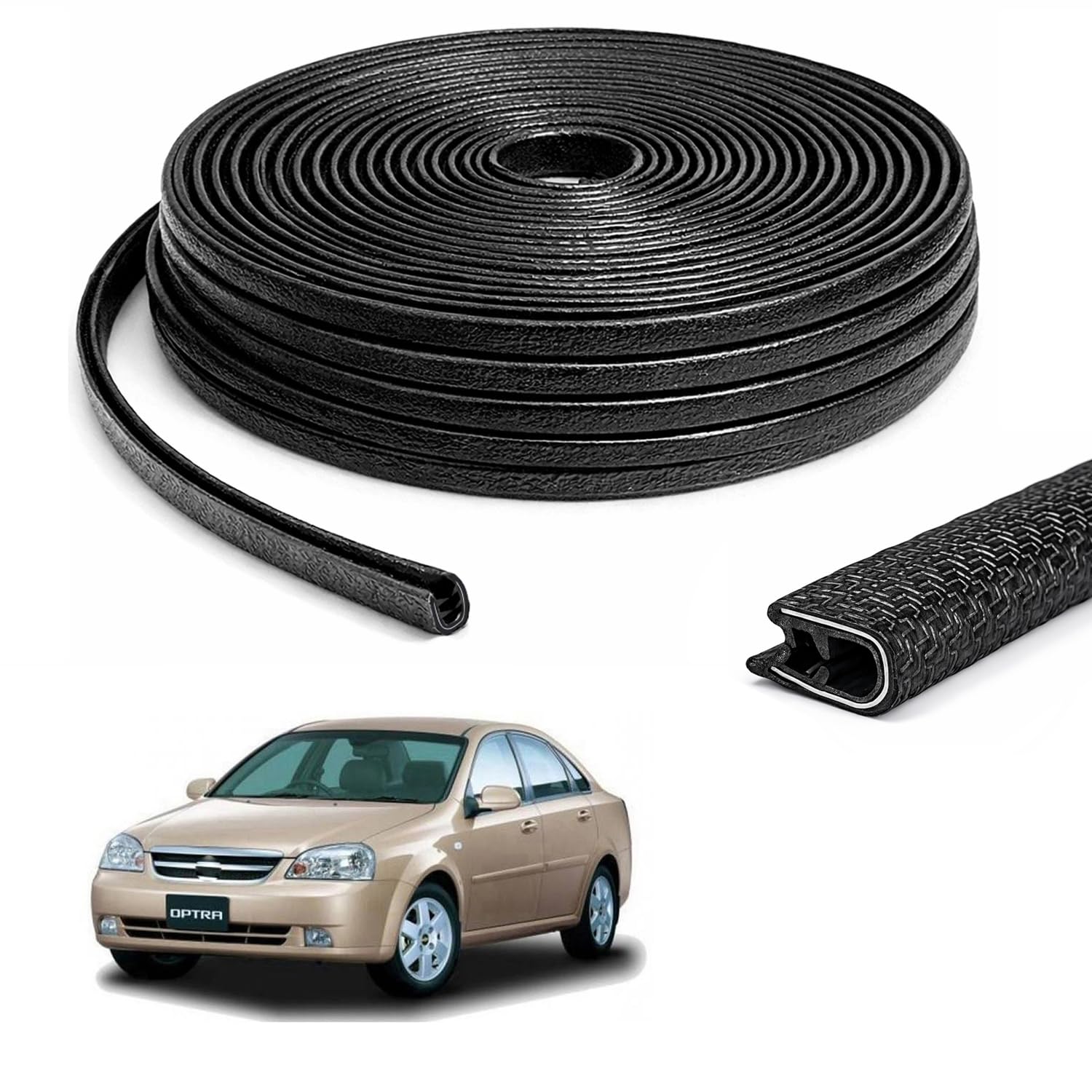 U Shape Car Door Edge Protector Strip Compatible with Chevrolet Optra, Universal Fit, Scratch Protector, 16.4ft/5m Length Guaranted