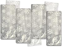 Vista 1 de Amscan 40 bolsas de fiesta de copos de nieve festivos de violonchelo de 9-1/2 x 4 x 2-1/4, pequeñas, transparente/blanco