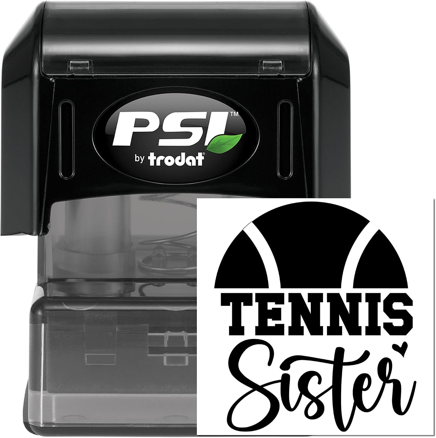 Personalized Tennis Sister Chic Handmade Rubber Stamp, Standard 1-5/8" Square Wood Handle, Custom Gift Professional Grade for Enthusiasts & Shoppers, Crafts Stationery