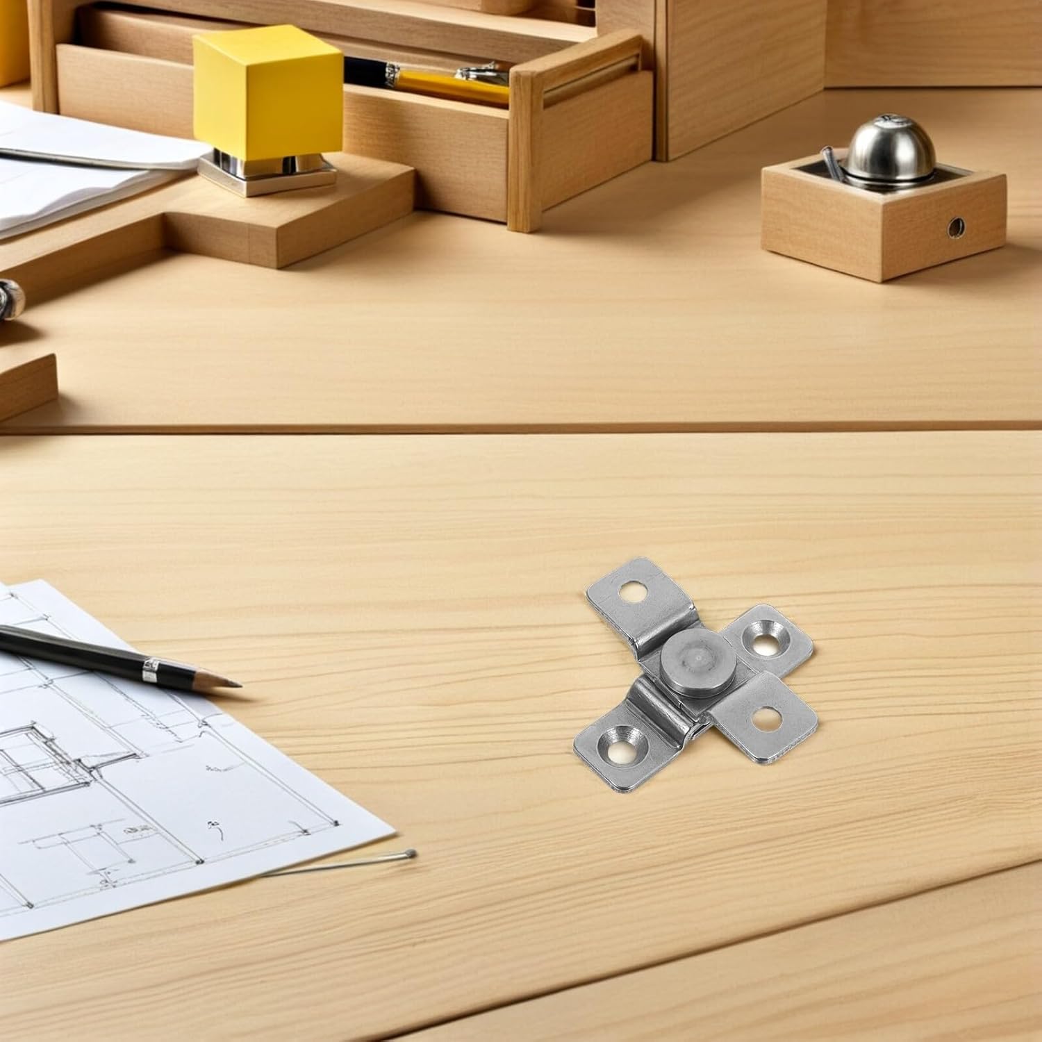 2pcs Pivot Door Hinges Stainless Steel Torque Positioning