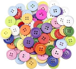 Bottoni Colorati, 100 Bottoni di Resina Rotondo, Bottoni da Cucito Color Caramello, Usati per Artigianato, Cucito, Vestiti, Decorazione Pittorica Fai da te