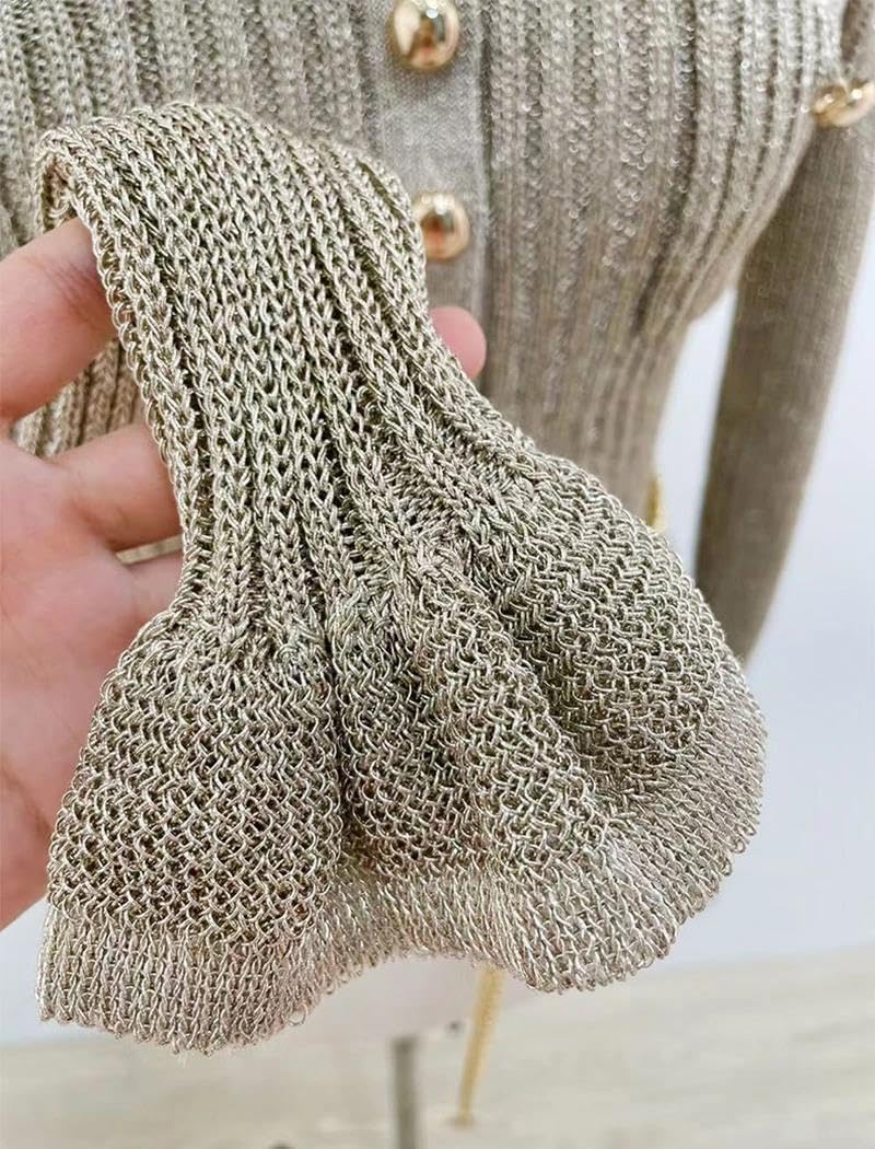 Women's High Street Flare Sleeve O-Neck Slim Fit Solid Pullover Sweater