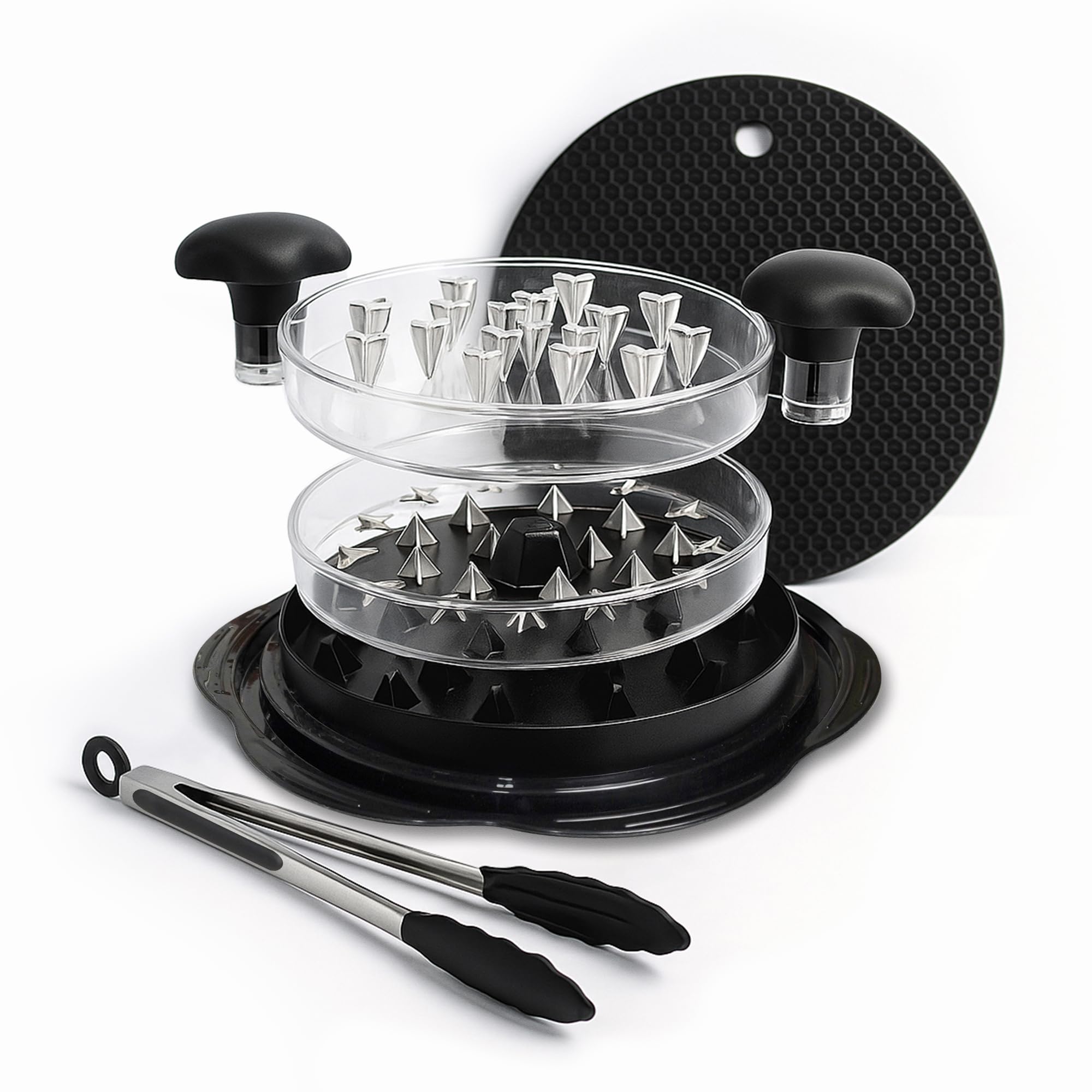 Prepmate Chicken Shredder, Heavy Duty Highly Durable Chicken Shredder Tool Twist, Meat Shredder Machine, BPA Free, Strong Anti-Slip Mat & Tongs, Dishwasher Safe, Suitable for Pork Beef Chicken