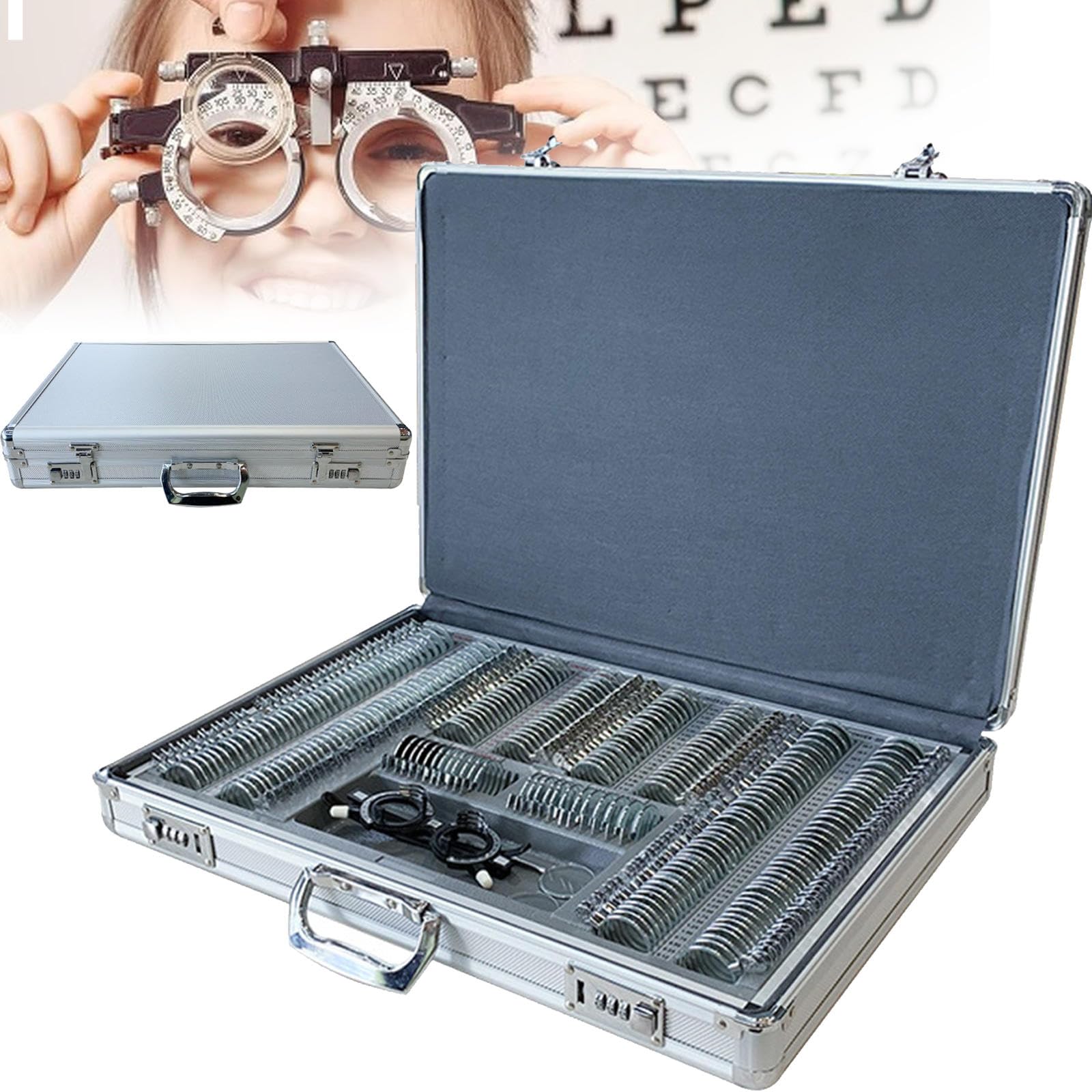Kit de lentilles d'essai optique pour examen précis avec monture d'optométrie