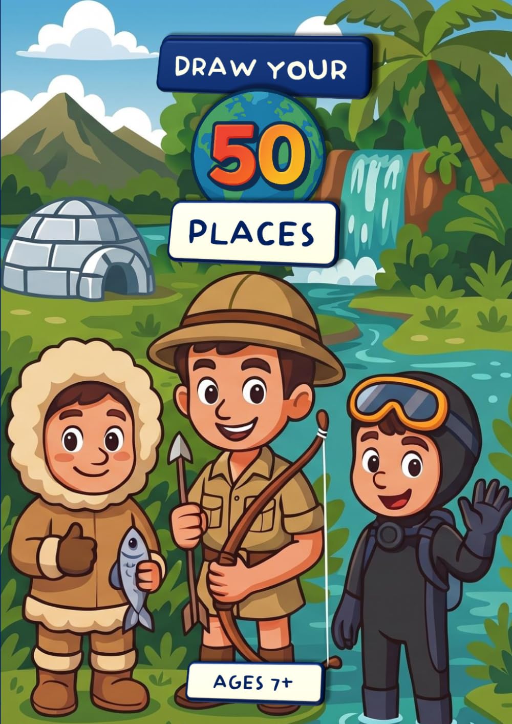 Draw Your 50 Places: Creative Drawing Prompts for Kids: Fun and Educational Places Drawing Prompts with Facts – Imagination and Creativity Activity Book for Kids Ages 7–12