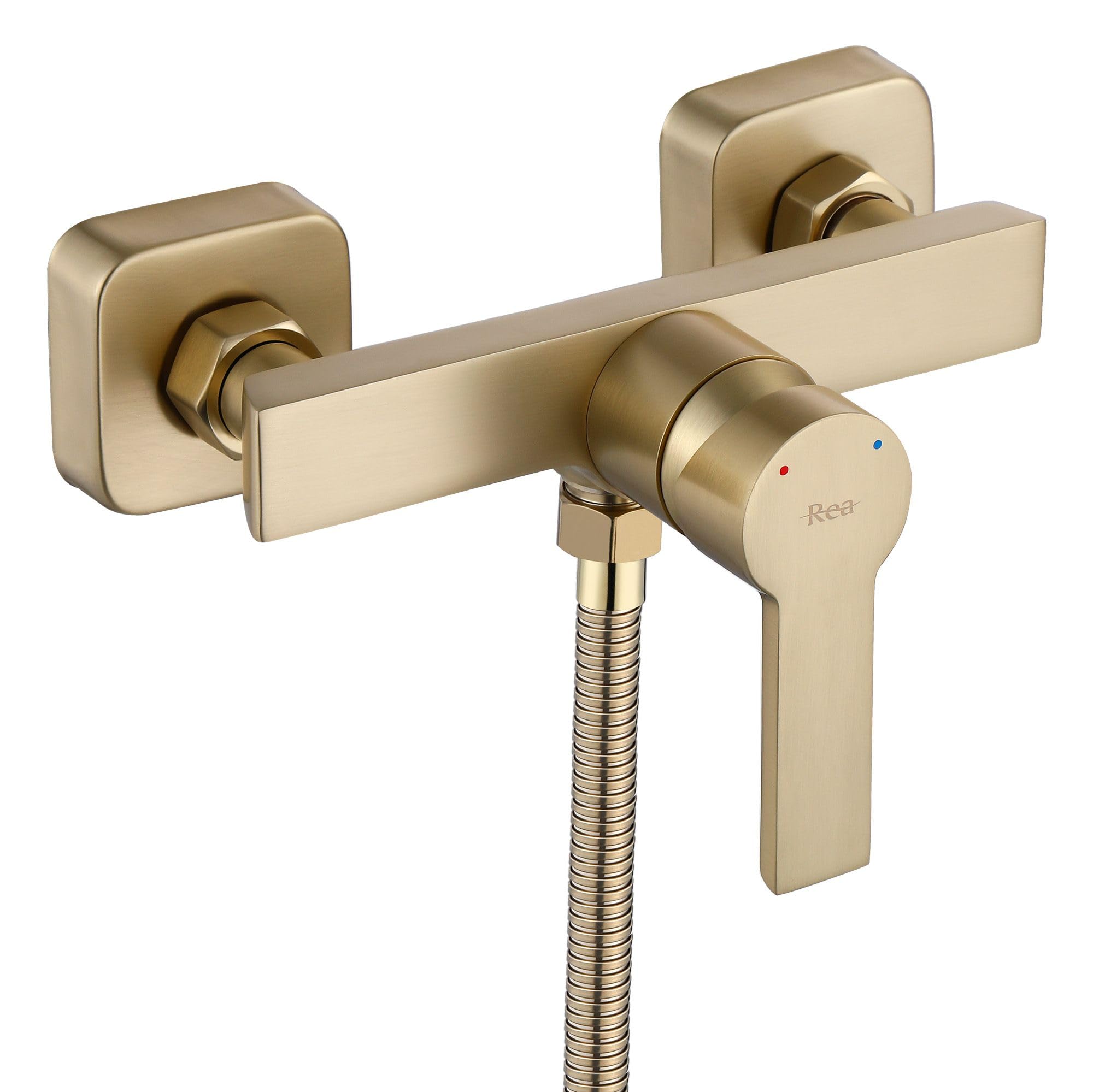 Rea ROBINET DE DOUCHE ARGUS BRUSH GOLD Mitigeur Salle de Bain en Laiton Monocommande Chaude et Froide Réglable (doré)