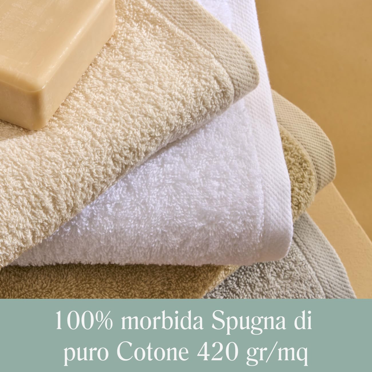 NELLA BIAGINI Telo Doccia Grande, Telo Bagno, 150x100 cm, 100% Spugna di Cotone, 420 gr/mq, per Sauna e SPA, Morbido, Assorbente, Resistente, Tinta Unita. Modello: Minerva