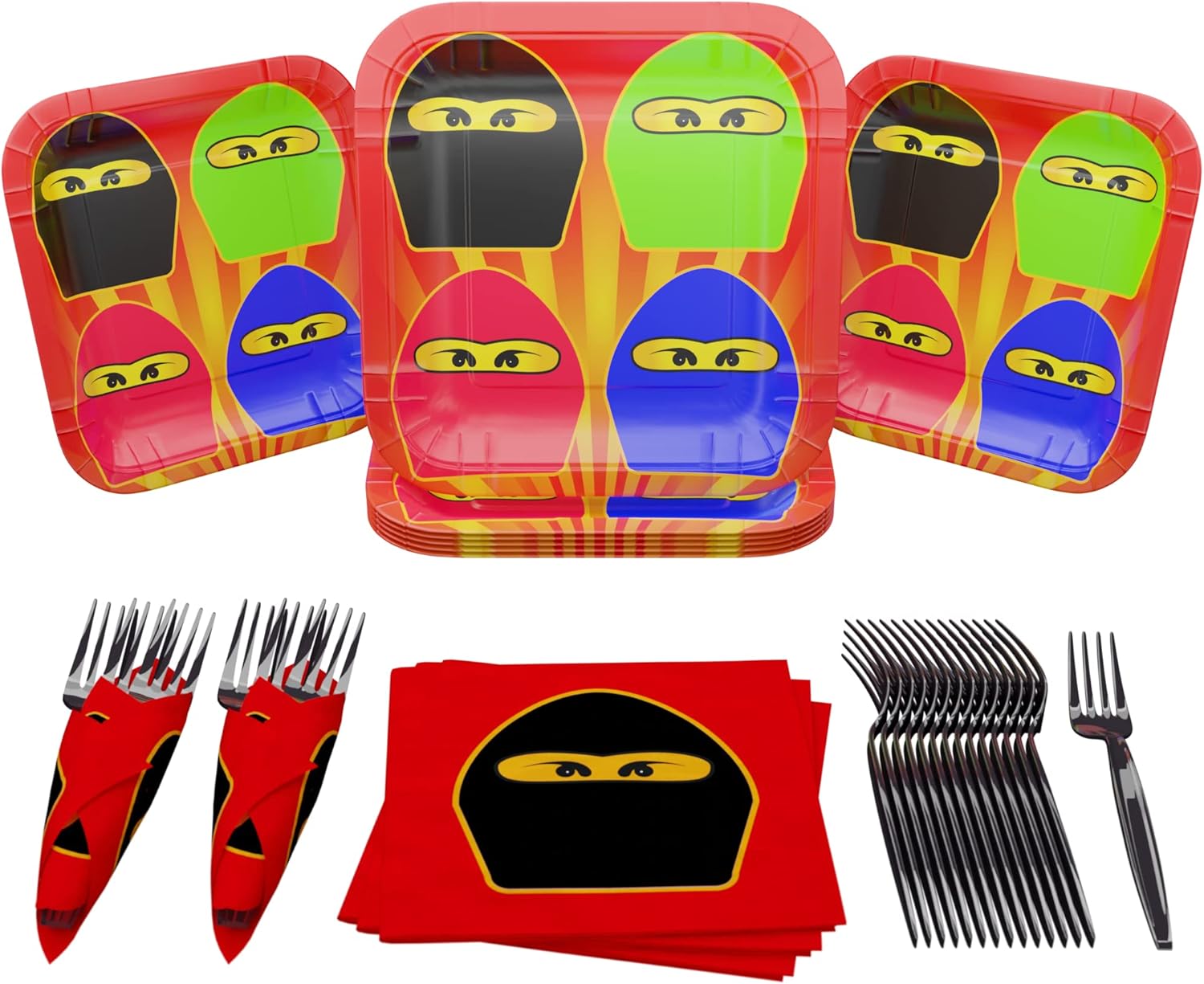 Ninja Master Value Party Supplies Pack (60 Pieces for 16
