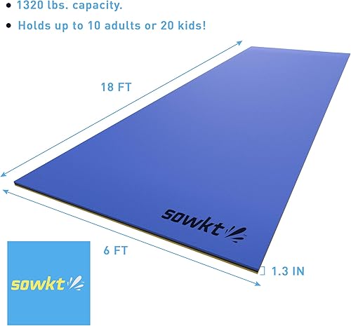 Miniatura 3 de SOWKT Premium Floating Mat for Lakes and Pools - Extra Large (18 x 6 feet) Water Mat Floating Dock - Lake Floats for Adults and Kids for Unlimited