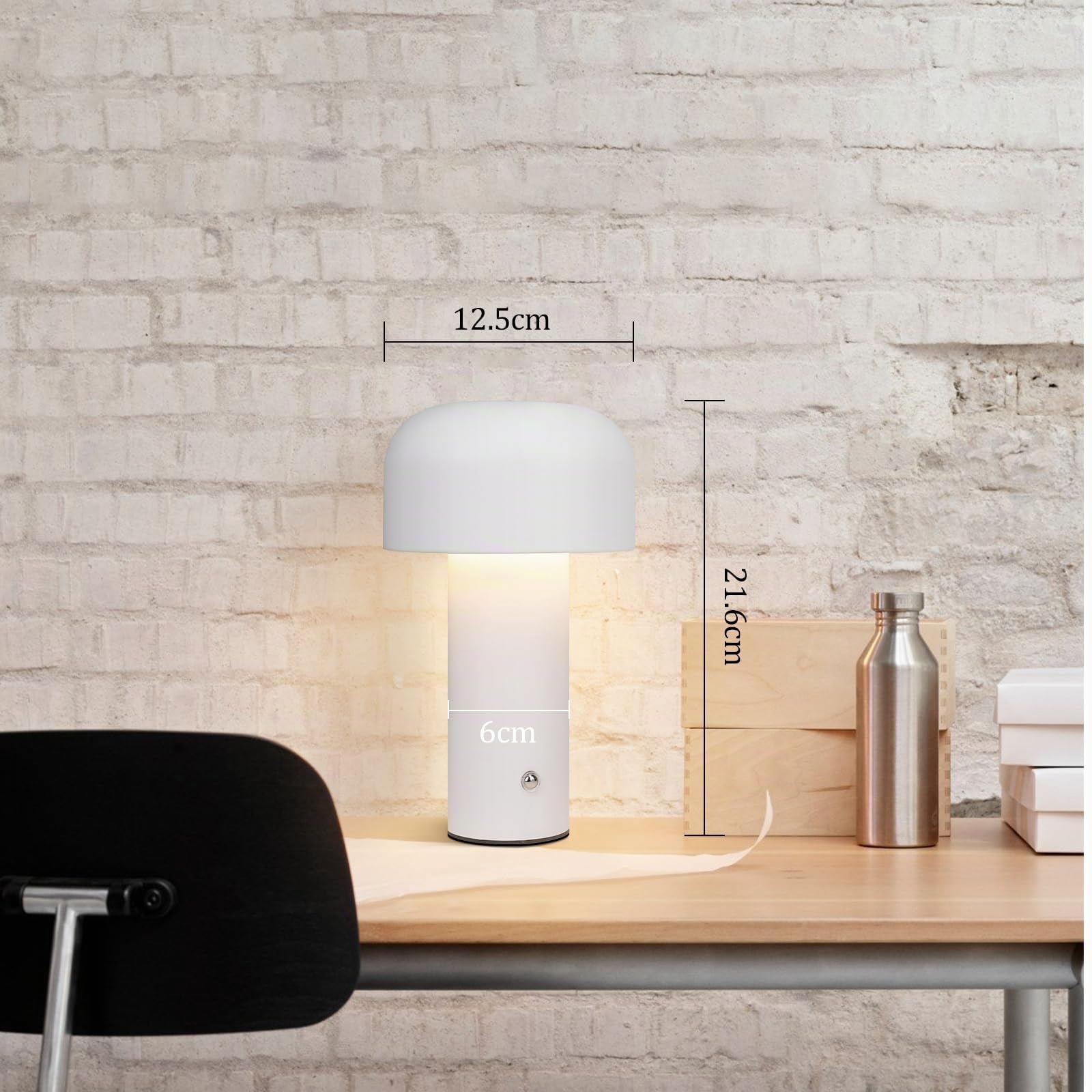 ZMH 2ER Tischlampe Kabellos Akku Tischleuchte - LED Nachttischlampe